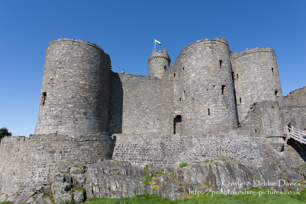 Harlech Castle, Tremadog Bay, Snowdonia National Park in Gwynedd. Built by Edward I from 1283-1290, it is part of the "Iron Ring" of castles built to subdue Welsh resistance.